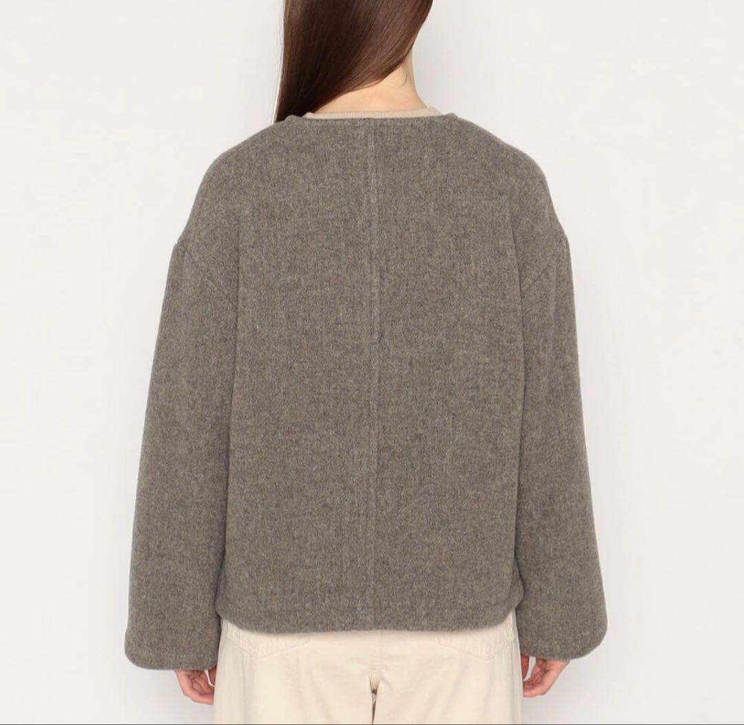 ろみ　ダントン ウールライトパイル ウールモッサ カラーレスジャケット