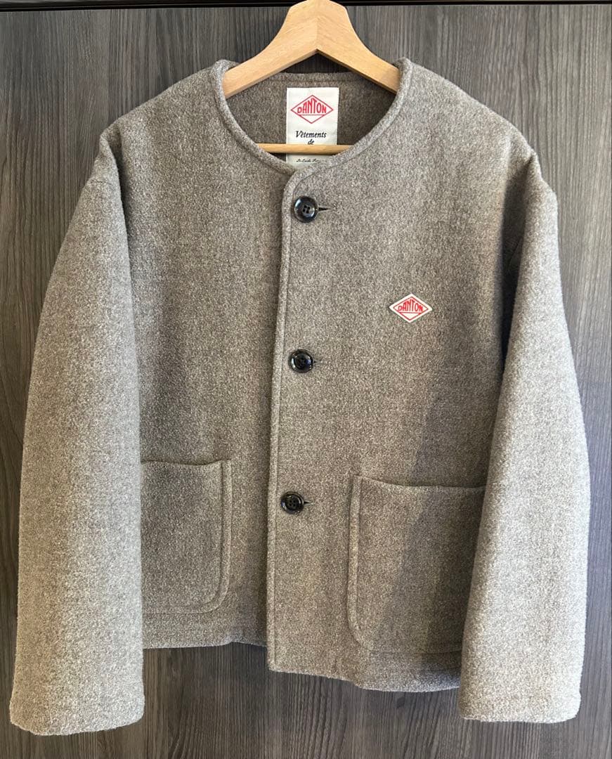 ろみ　ダントン ウールライトパイル ウールモッサ カラーレスジャケット