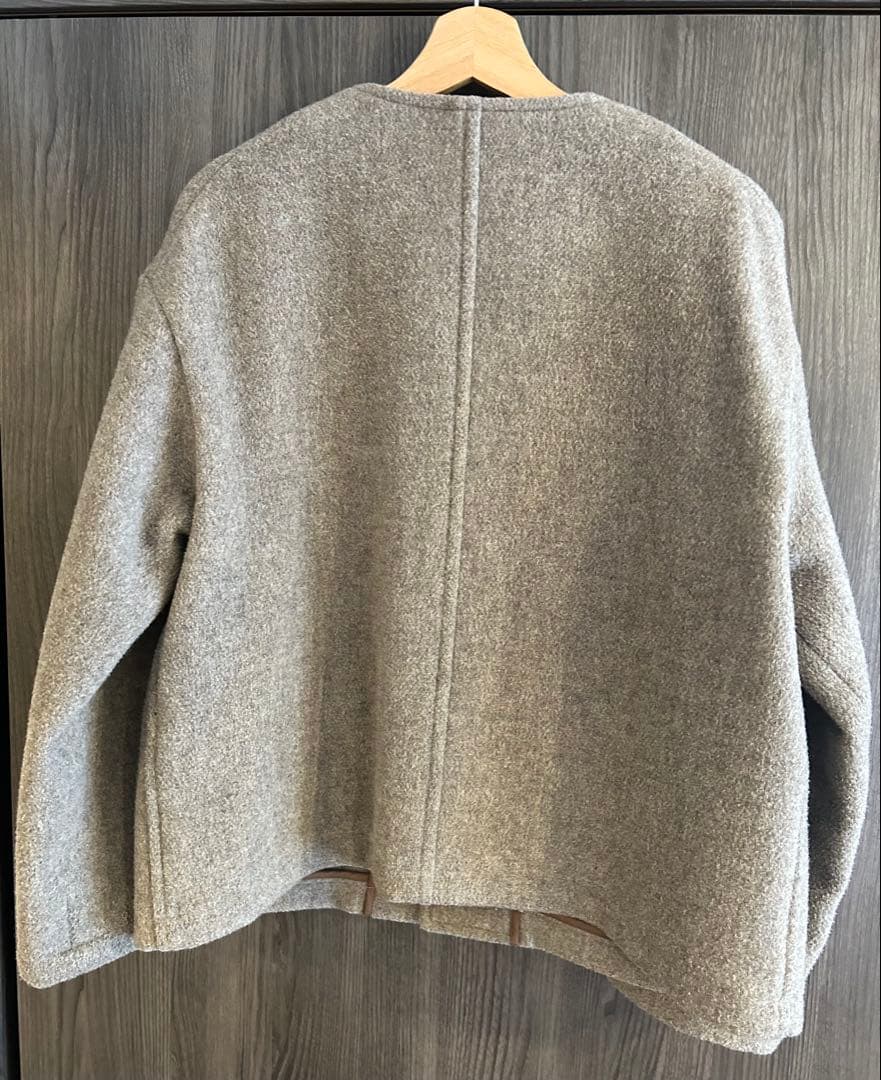 ろみ　ダントン ウールライトパイル ウールモッサ カラーレスジャケット