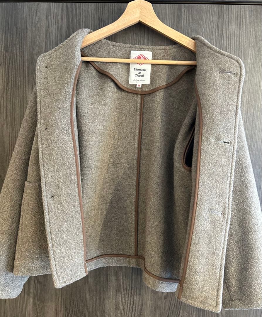 ろみ　ダントン ウールライトパイル ウールモッサ カラーレスジャケット