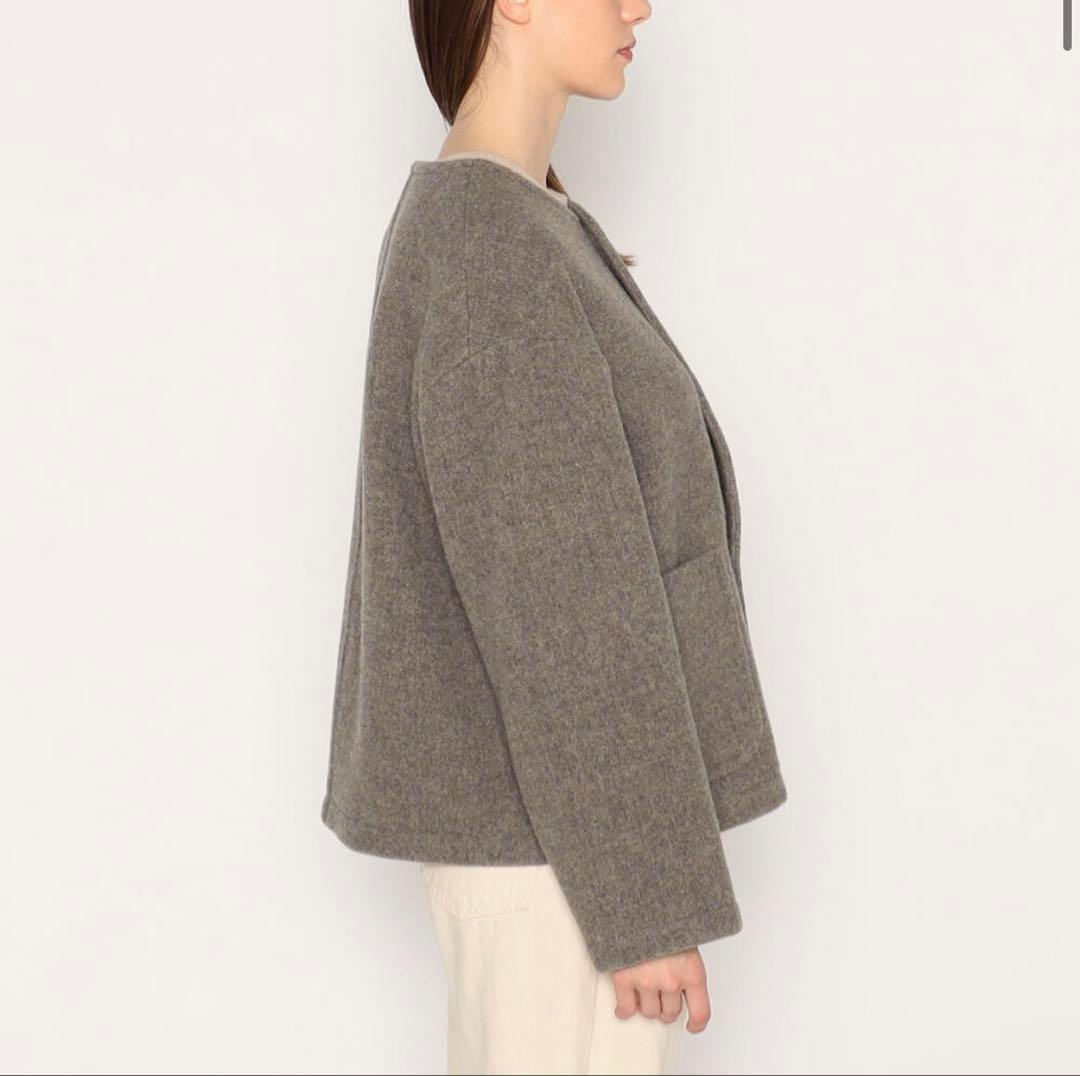 ろみ　ダントン ウールライトパイル ウールモッサ カラーレスジャケット