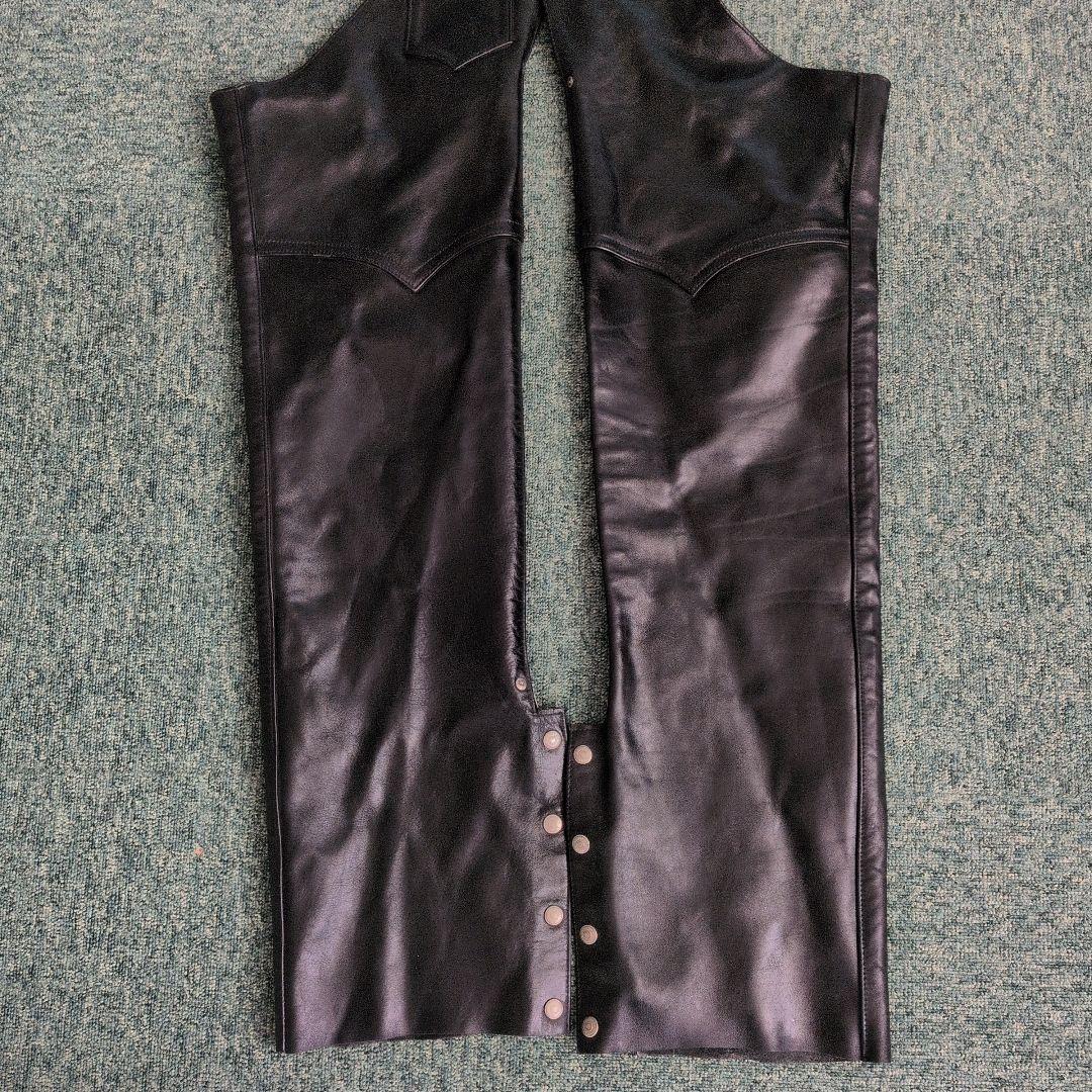 Schott ブラックレザー チャップス S