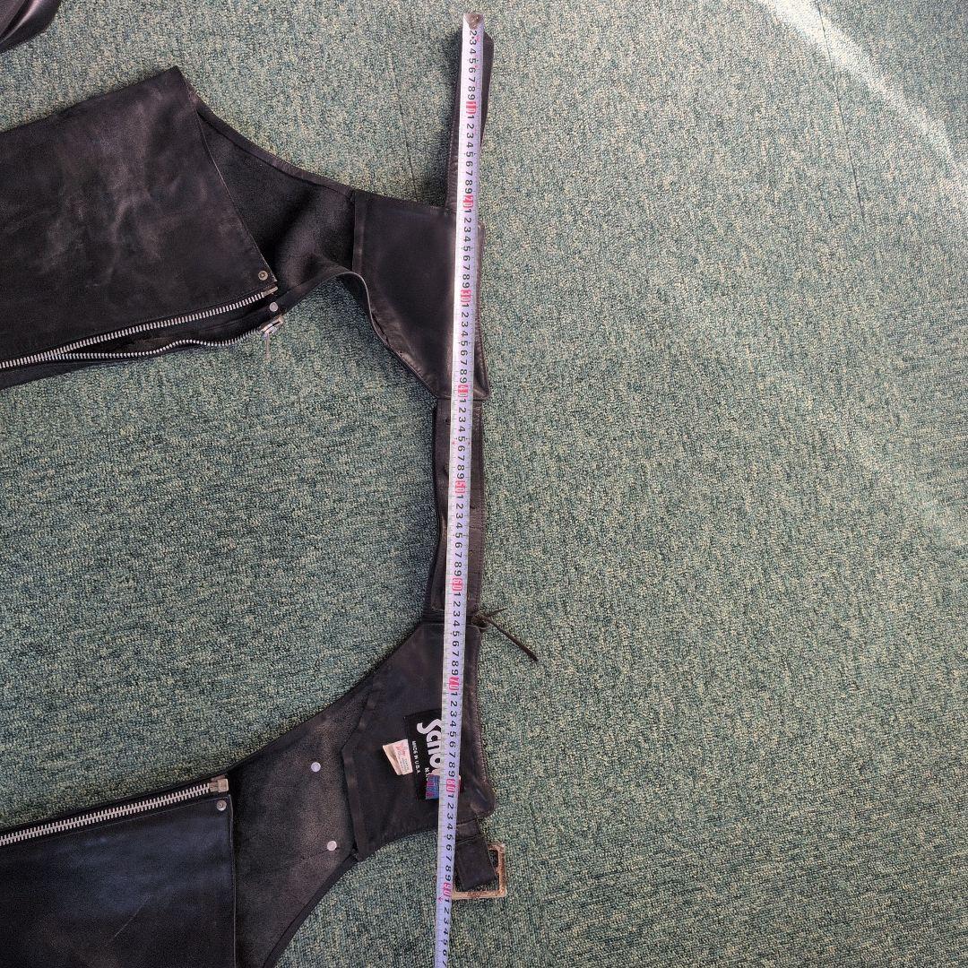 Schott ブラックレザー チャップス S