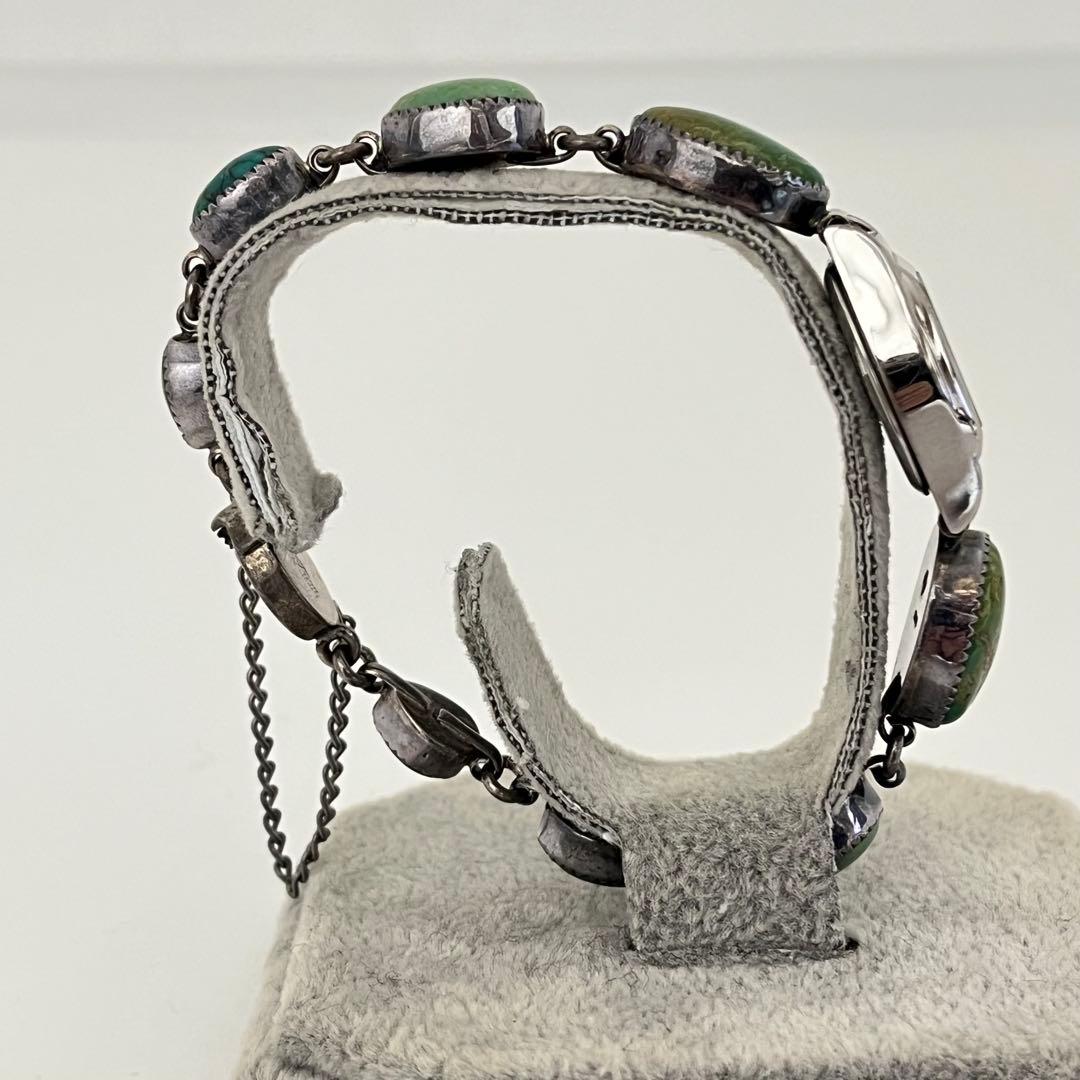 ジュエリーウォッチ　動作品　シルバー装飾　天然石風　一点もの　アクセサリー感覚