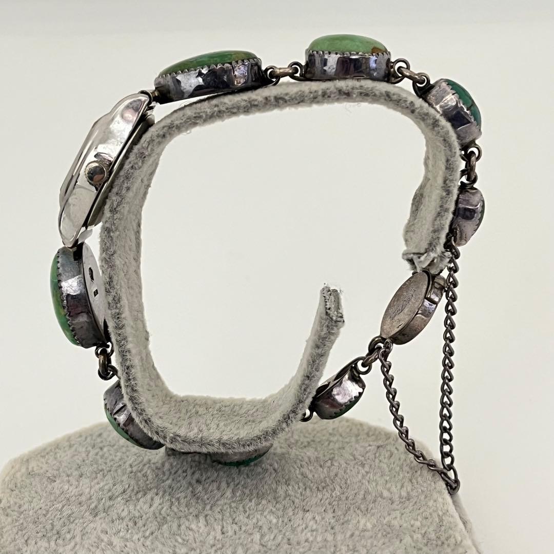 ジュエリーウォッチ　動作品　シルバー装飾　天然石風　一点もの　アクセサリー感覚