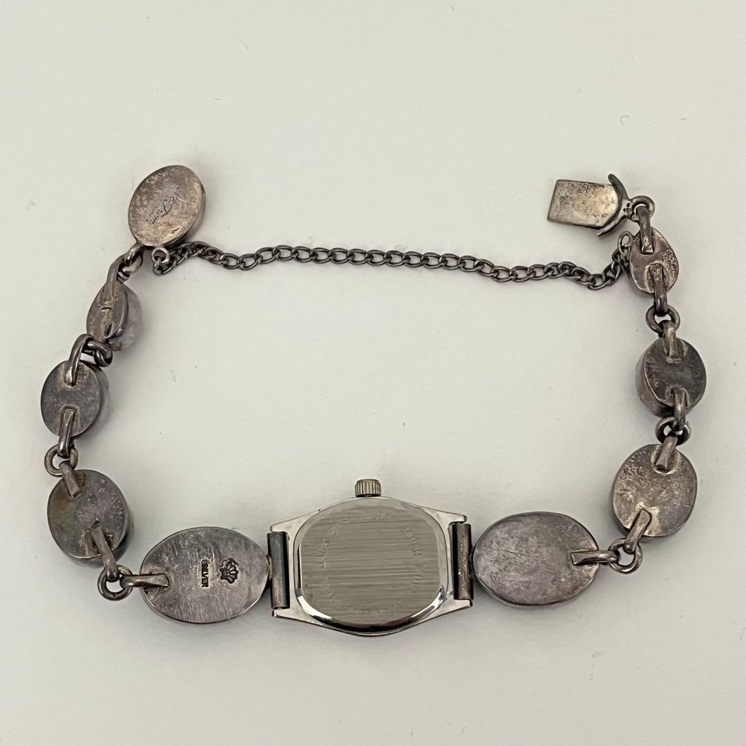 ジュエリーウォッチ　動作品　シルバー装飾　天然石風　一点もの　アクセサリー感覚