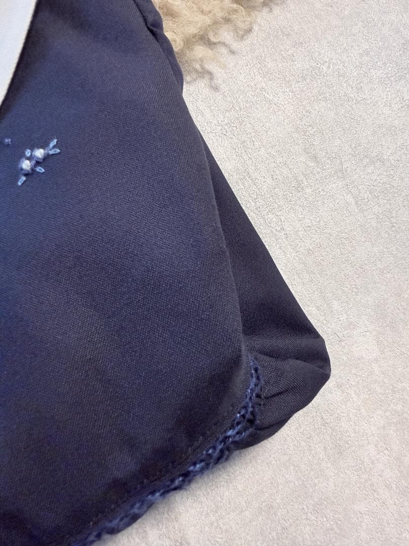 現行品　ファミリア お受験 ワンピース 100 濃紺 半袖 丸襟