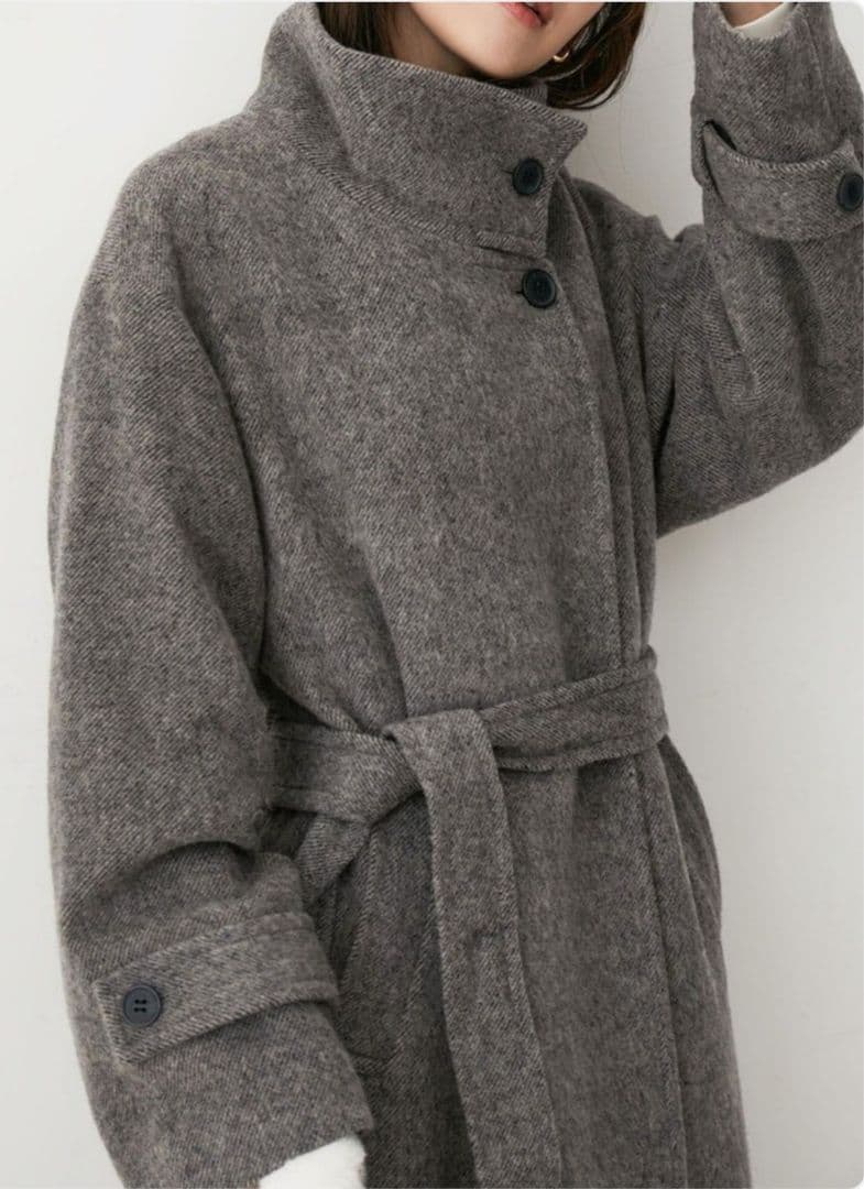 ゆき【美品】vis 静電気防止2way毛混シャギーロングコート