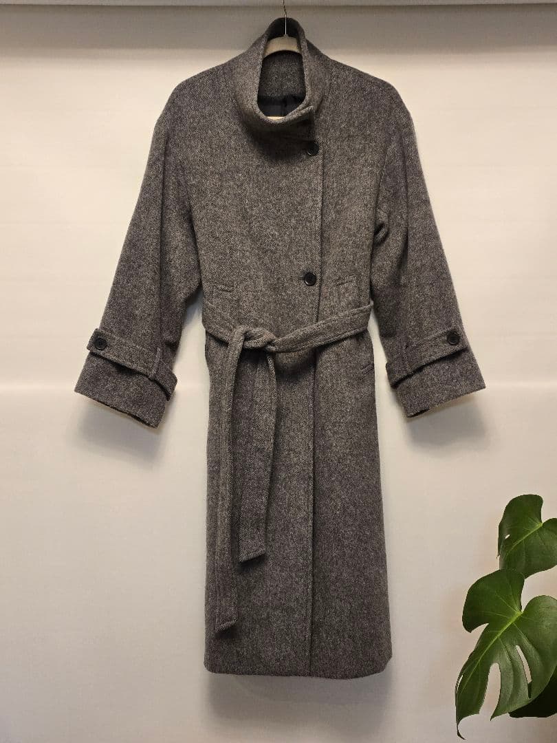 ゆき【美品】vis 静電気防止2way毛混シャギーロングコート