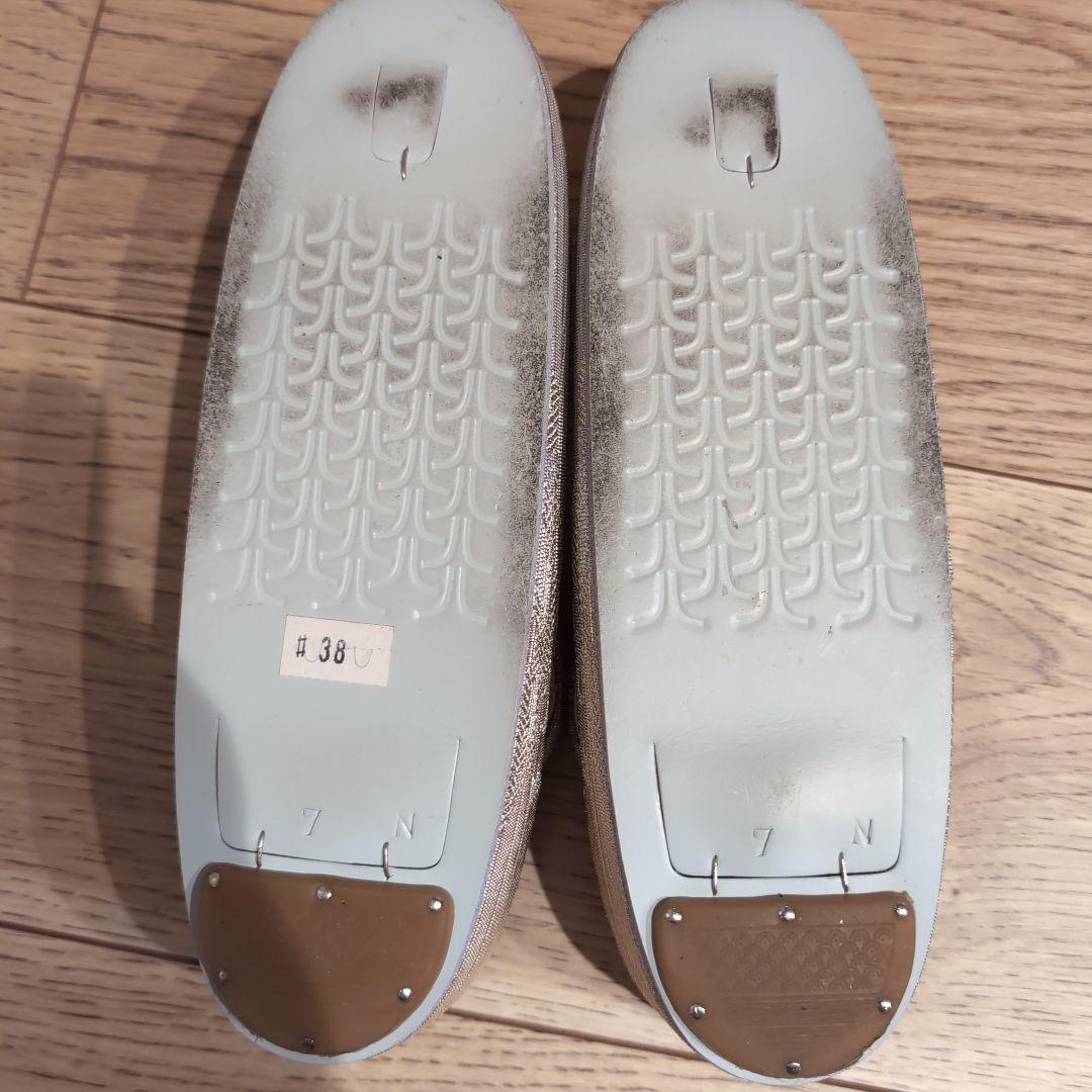 胡蝶履き　冠婚葬祭　草履バッグセット　ホワイトゴールド