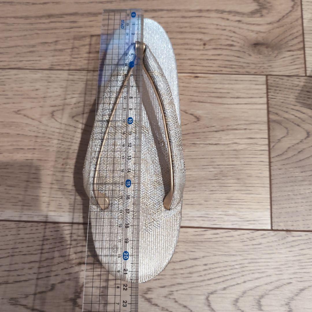 胡蝶履き　冠婚葬祭　草履バッグセット　ホワイトゴールド