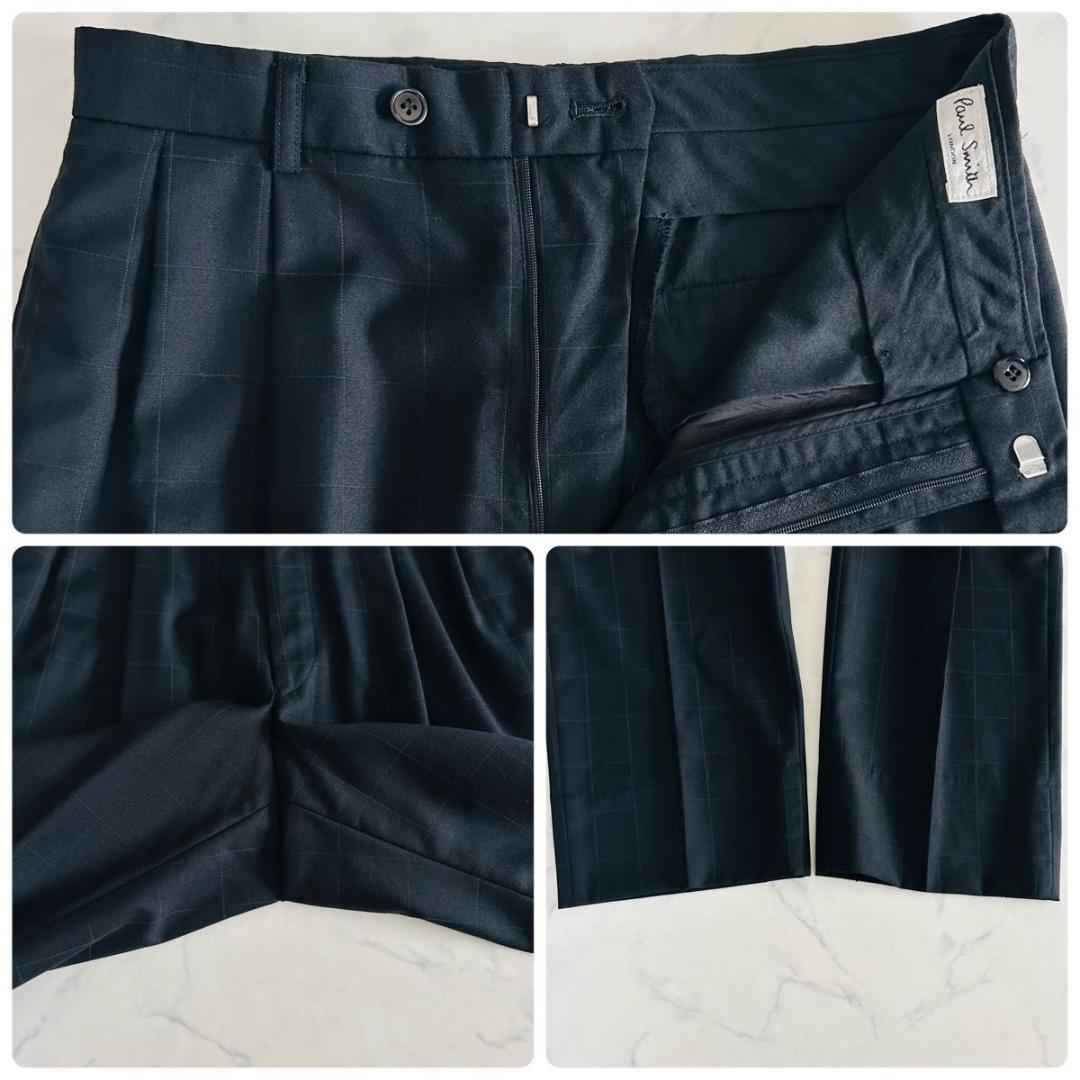 【美品】ポールスミス×カノニコ スーツ セットアップ　チェック ブラック L