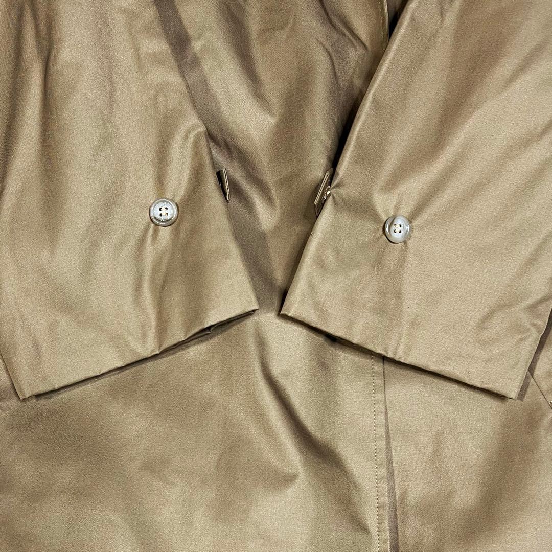 極美品カネボウ・シルク100%毛皮ミンクベスト型ライナートレンチコート日本製9号