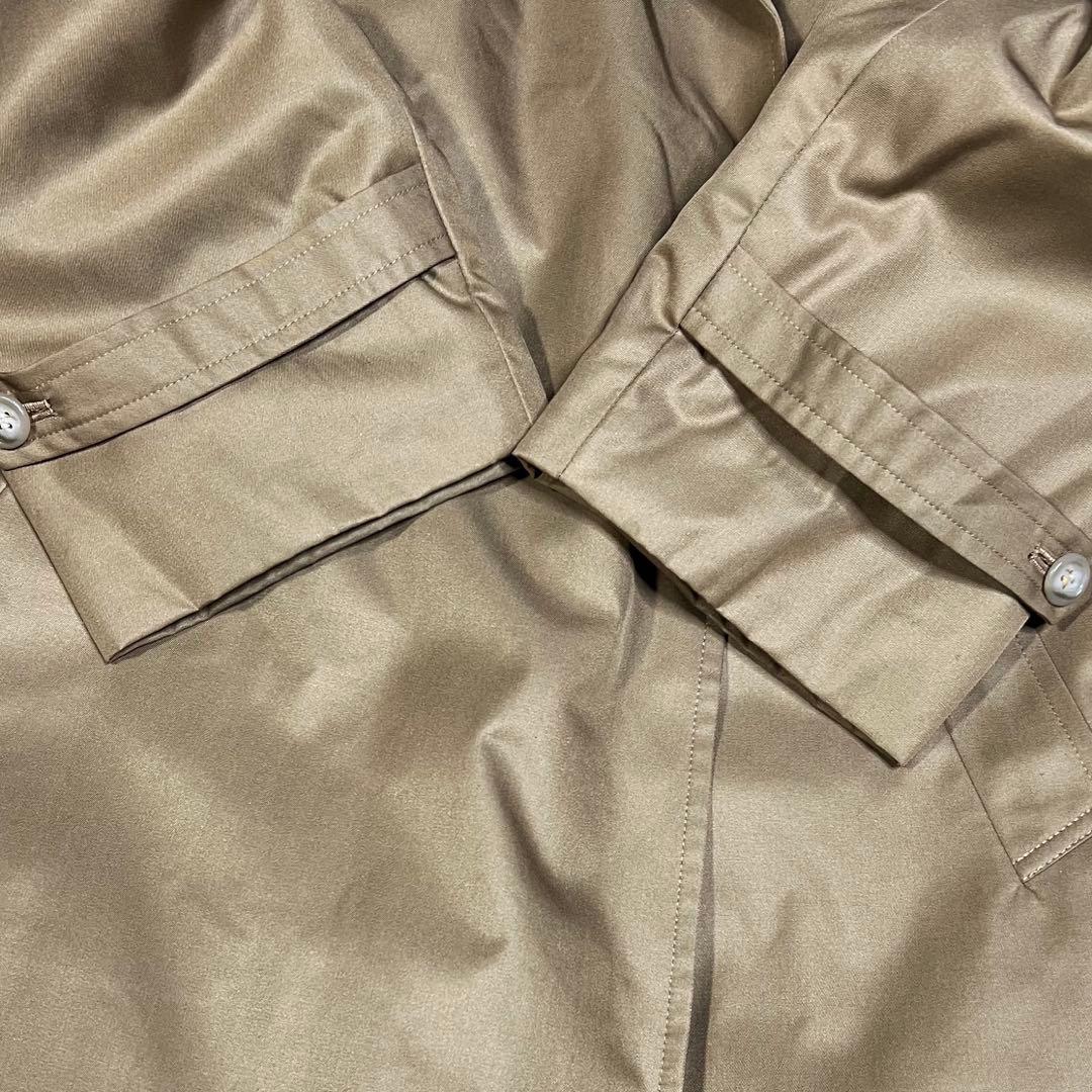 極美品カネボウ・シルク100%毛皮ミンクベスト型ライナートレンチコート日本製9号