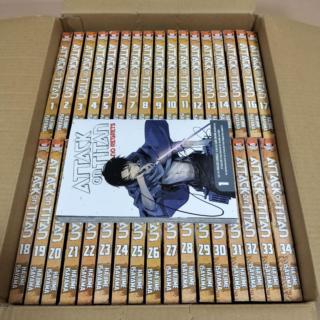 英語版　進撃の巨人　Attack on Titan　1-34　全巻