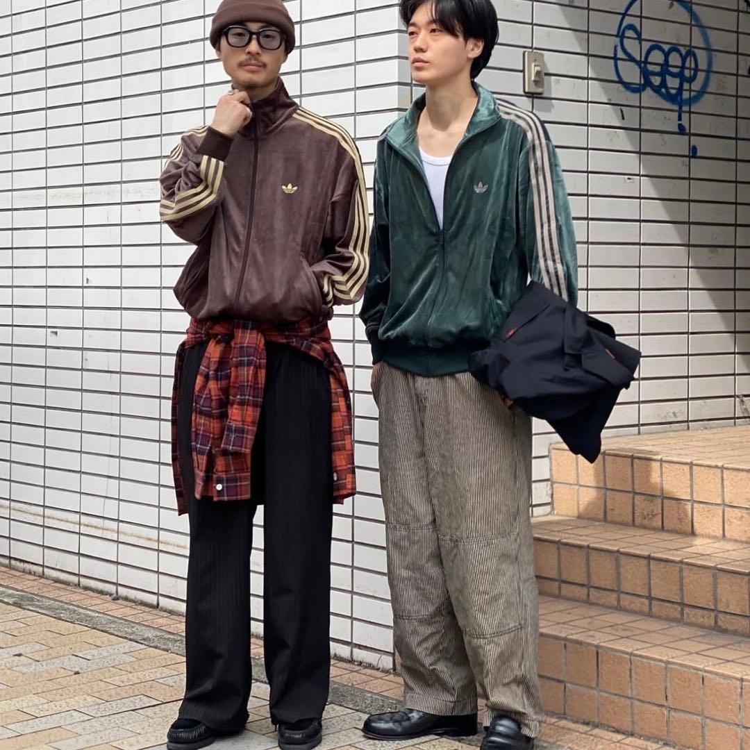 新品XS⭐️adidas ファイヤーバード ベロア トラックトップ ダークブラウン