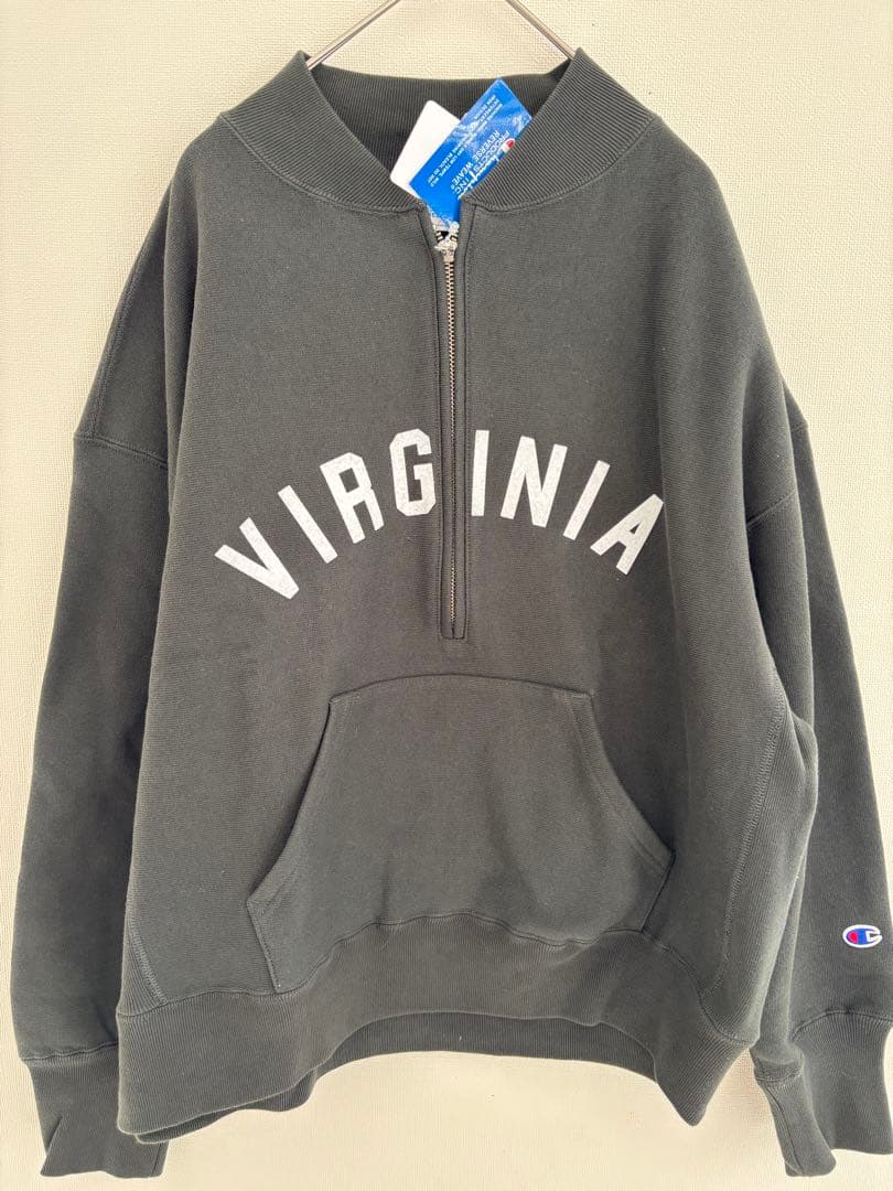 新品　フレームワーク　チャンピオン　別注　ロゴハーフジップ　グレー　F