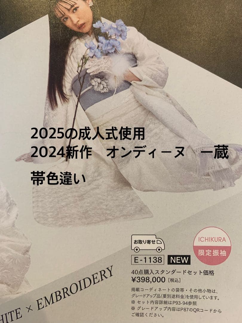 2024新作 オンディーヌ 一蔵 限定振袖 E-1138 2025成人式使用