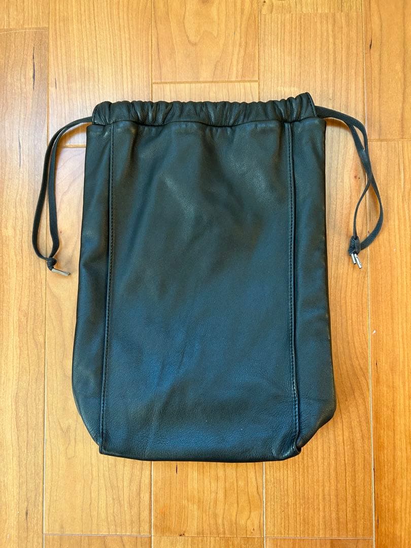 PORTER ブラックレザー　巾着