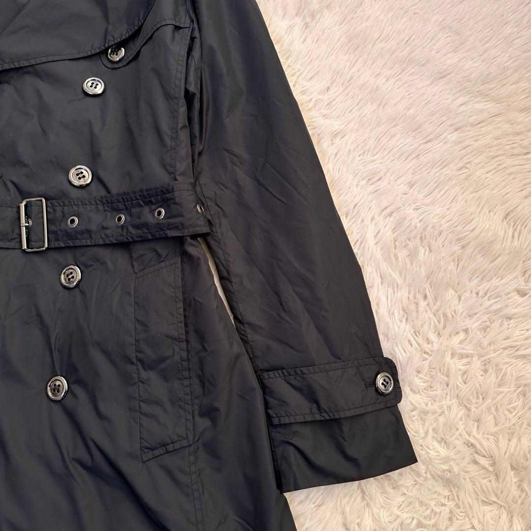 バーバリーロンドン トレンチコート ギガチェック ノバチェック 黒 L ナイロン