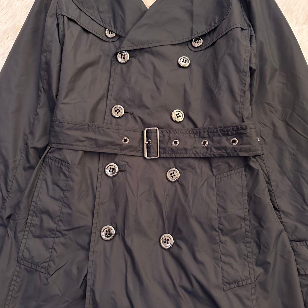 バーバリーロンドン トレンチコート ギガチェック ノバチェック 黒 L ナイロン