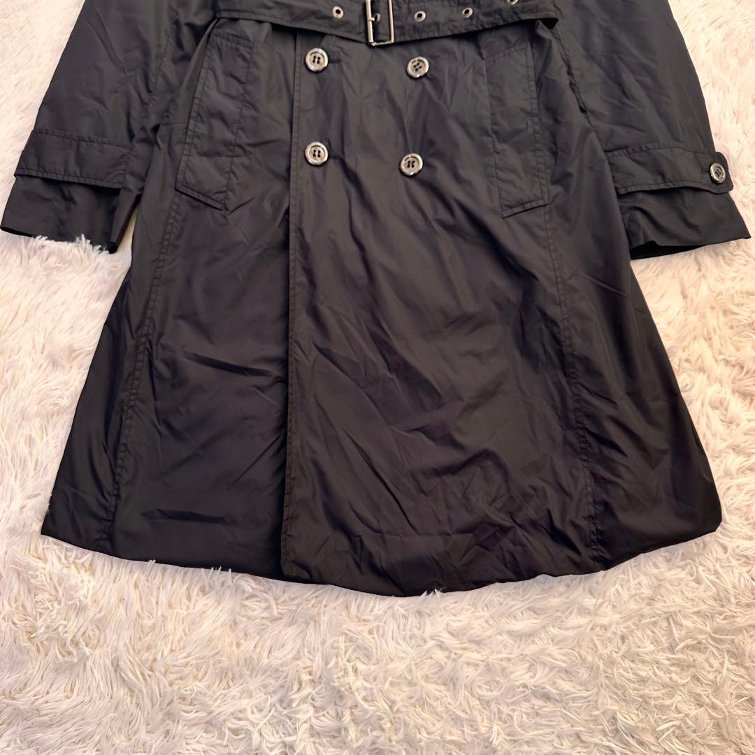 バーバリーロンドン トレンチコート ギガチェック ノバチェック 黒 L ナイロン