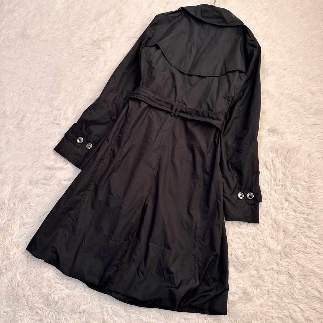 バーバリーロンドン トレンチコート ギガチェック ノバチェック 黒 L ナイロン