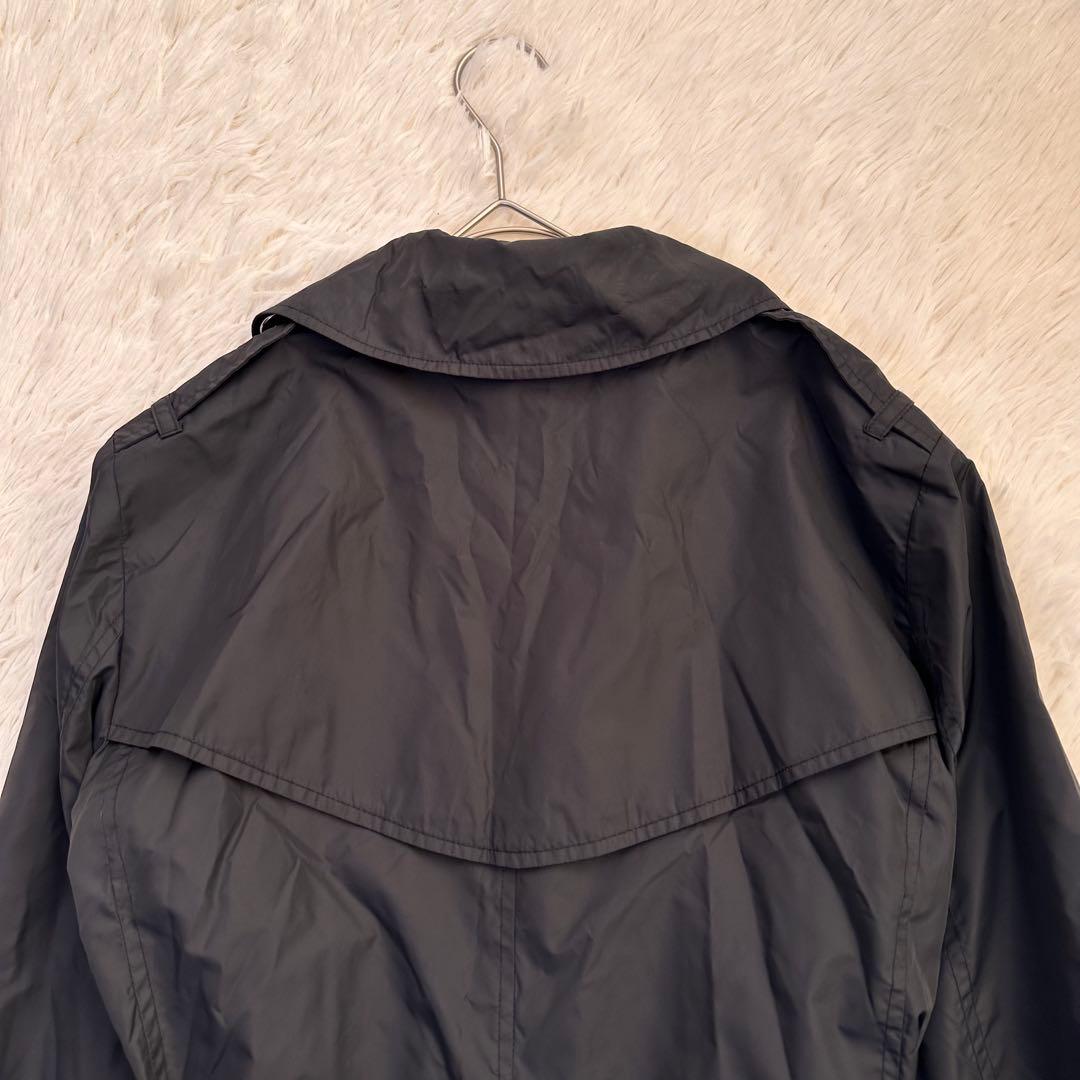 バーバリーロンドン トレンチコート ギガチェック ノバチェック 黒 L ナイロン