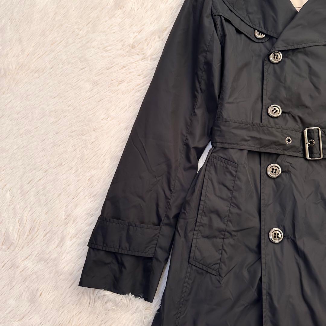 バーバリーロンドン トレンチコート ギガチェック ノバチェック 黒 L ナイロン