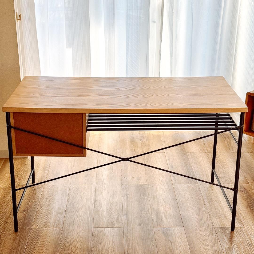 LOWYA PCデスク 引き出し天然木使用ヴィンテージオフィス【販売終了品】