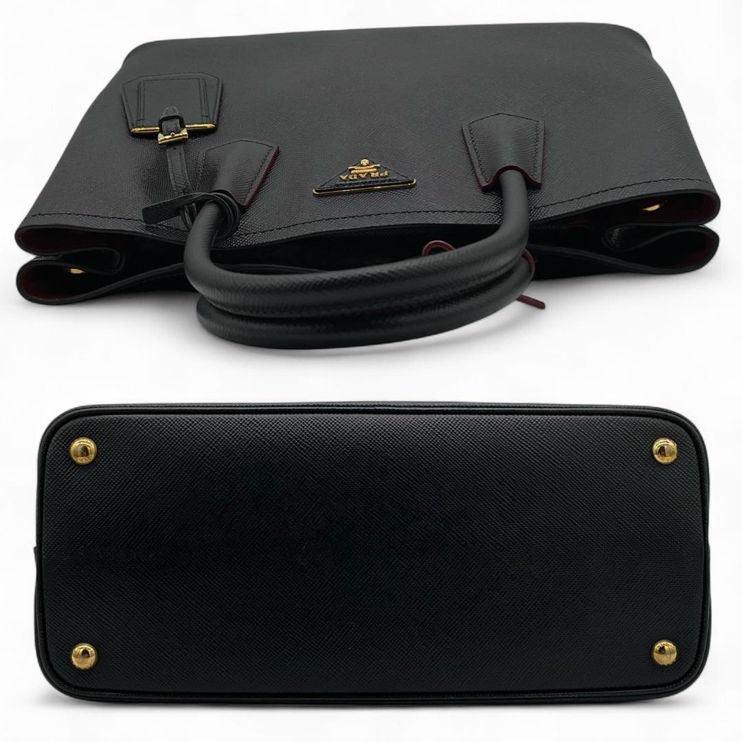 【超極美品】プラダ ダブルバッグ サフィアーノ トライアングルロゴ トートバッグ