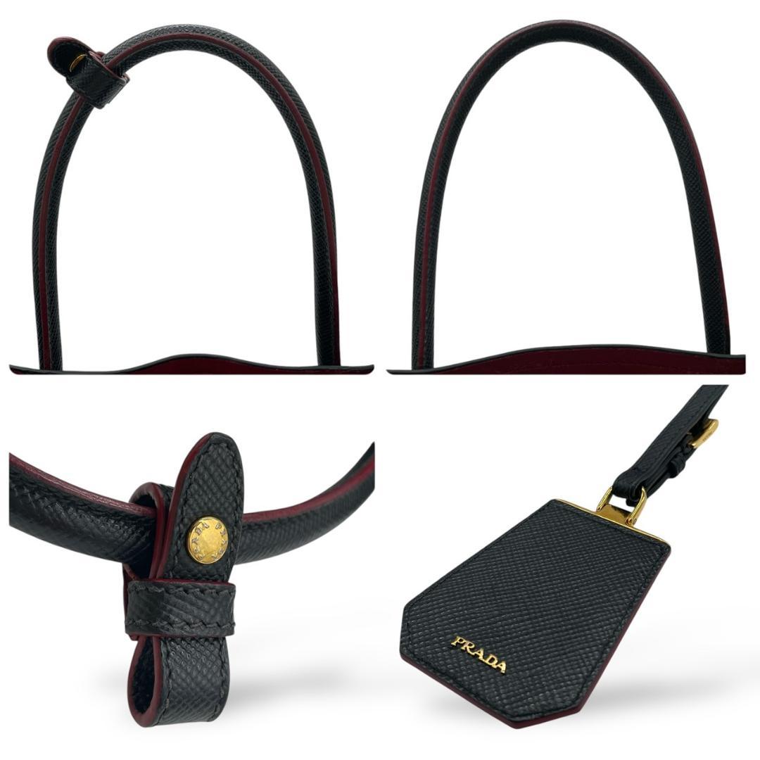 【超極美品】プラダ ダブルバッグ サフィアーノ トライアングルロゴ トートバッグ