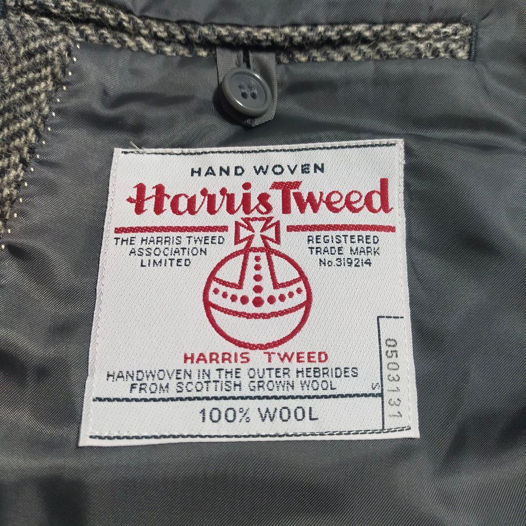 【大人ビジカジ】ニューヨーカー×ハリスツイード・ジャケット・灰ヘリンボーン・M