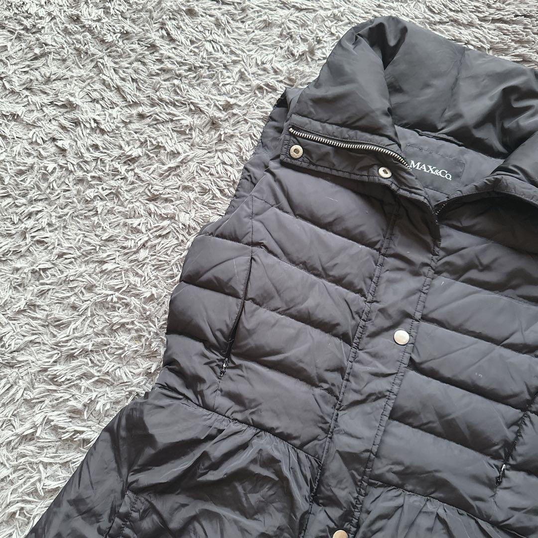 Max&Co ダウンベスト　ロングベスト　ブラック　38 羽織り　防寒　ジップ