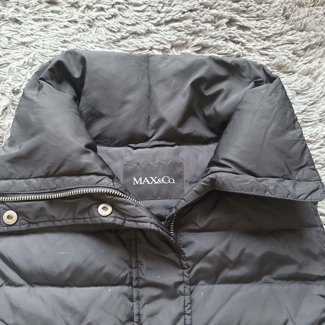 Max&Co ダウンベスト　ロングベスト　ブラック　38 羽織り　防寒　ジップ