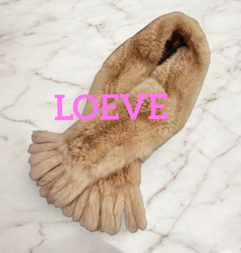 LOEWE 高級セーブル ファー ストール マフラー ロエベ　お箱　タグ　成人式