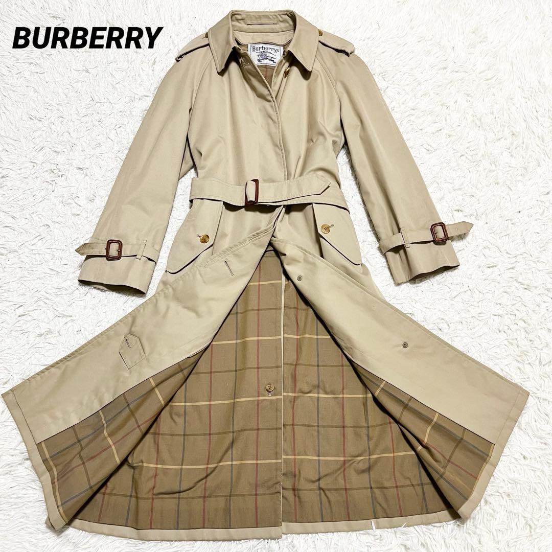 ✨人気✨Burberrys ノバチェック ステンカラーコート ベルト付　M相当