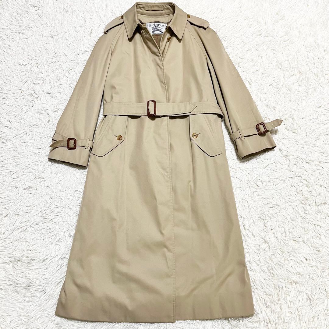 ✨人気✨Burberrys ノバチェック ステンカラーコート ベルト付　M相当