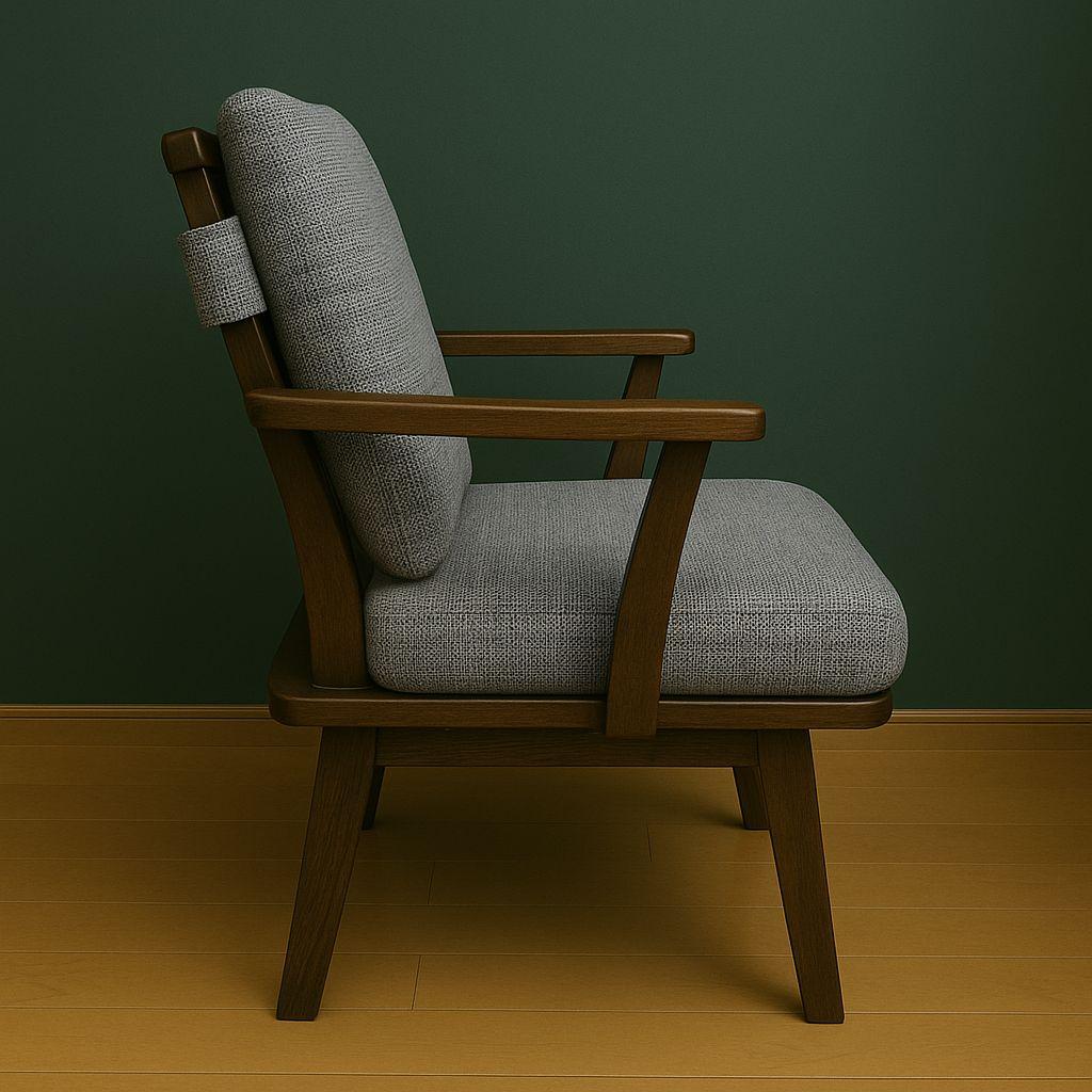 ヒロ様、1脚目　大川家具 春風 肘付回転椅子 天然木 高級チェア