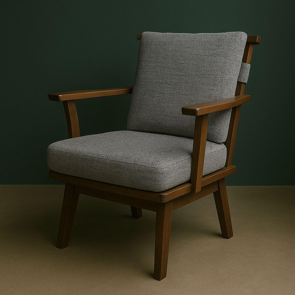 ヒロ様、1脚目　大川家具 春風 肘付回転椅子 天然木 高級チェア