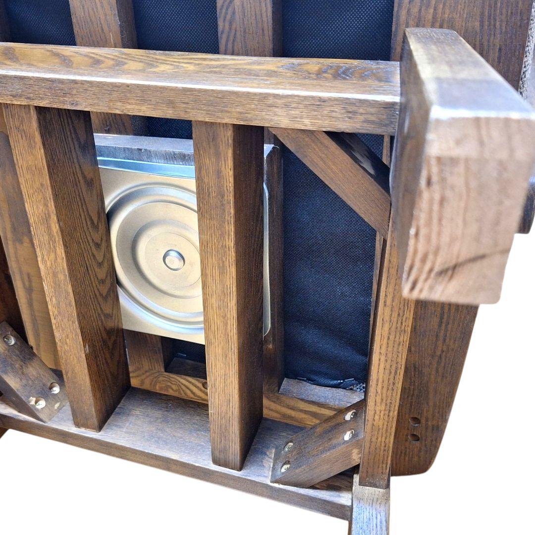 ヒロ様、1脚目　大川家具 春風 肘付回転椅子 天然木 高級チェア