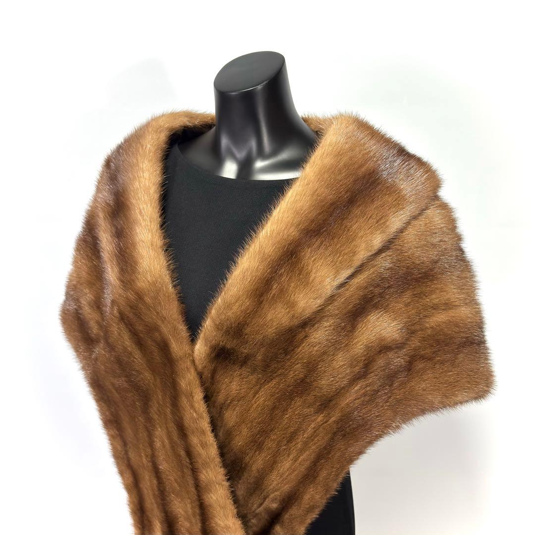 【高級】Pastel Mink パステルミンク ファーショール ミンクテール