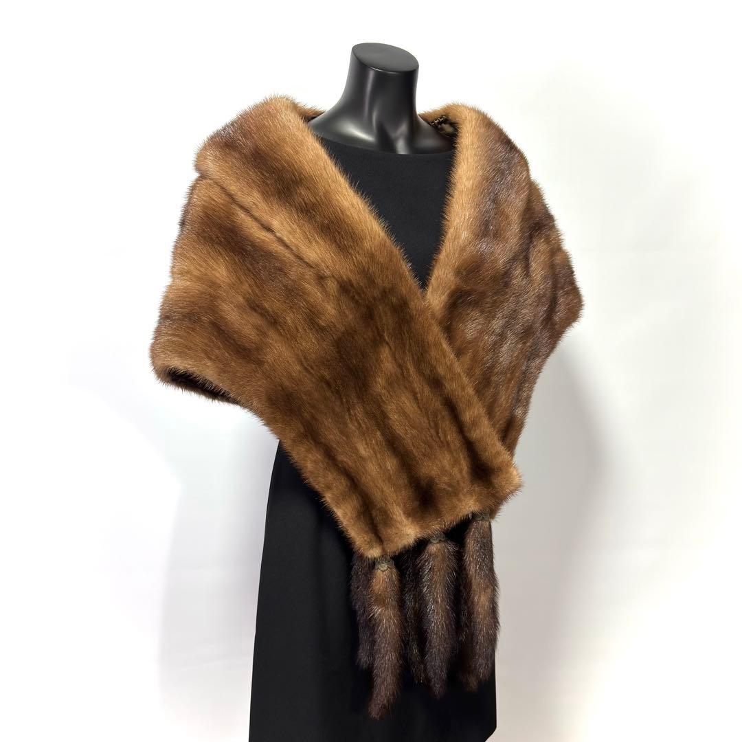 【高級】Pastel Mink パステルミンク ファーショール ミンクテール