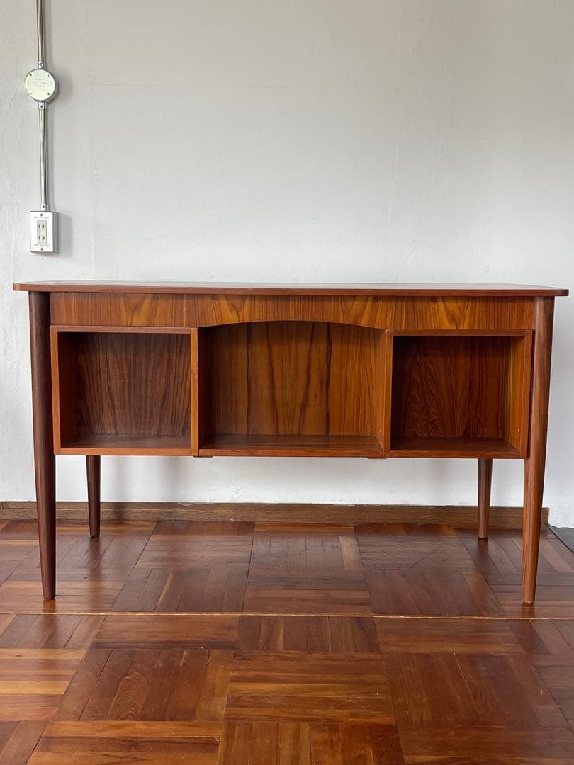 北欧 デンマーク ヴィンテージ チーク オイルフィニッシュ 両袖 デスク