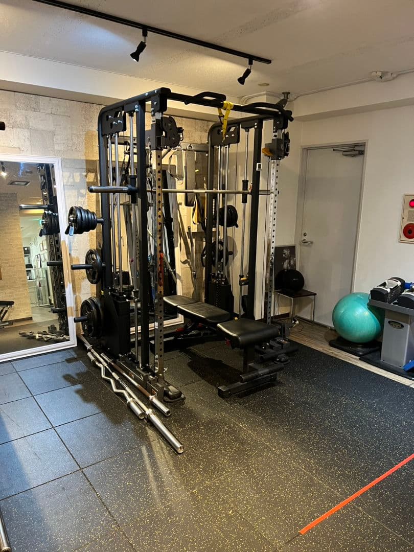 スミスマシンフルセット ブラック パワーラック ベンチ バーベル付き