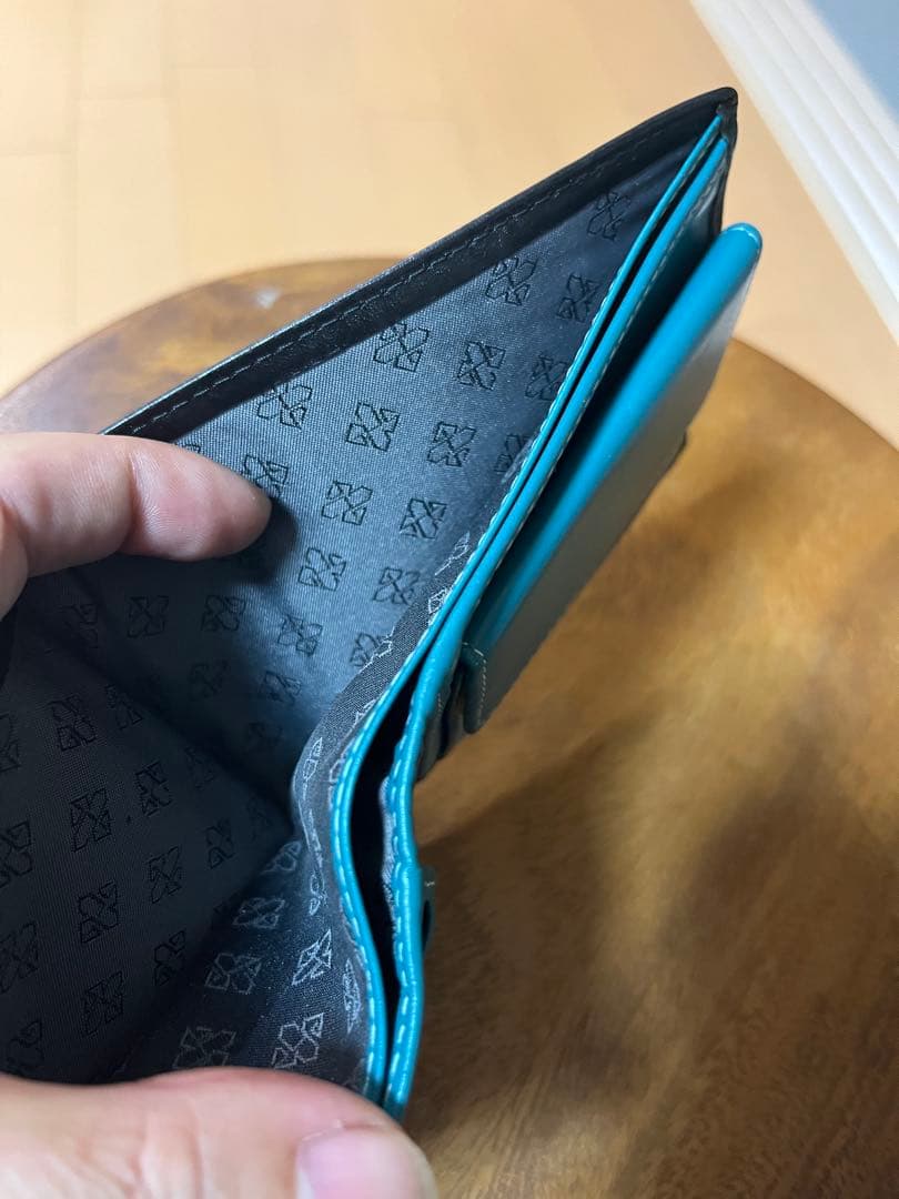 ETTINGER 二つ折り財布 青色 レザー