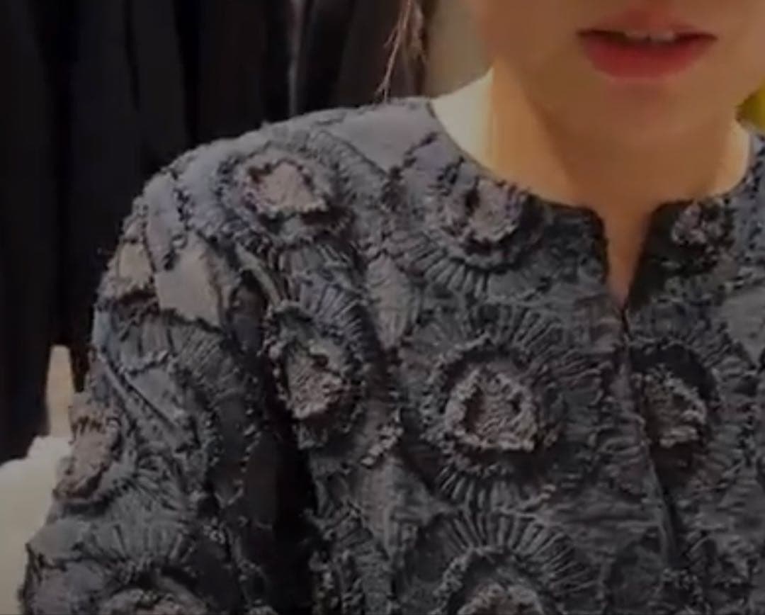 ロワズィール　カットジャガード黒ワンピース