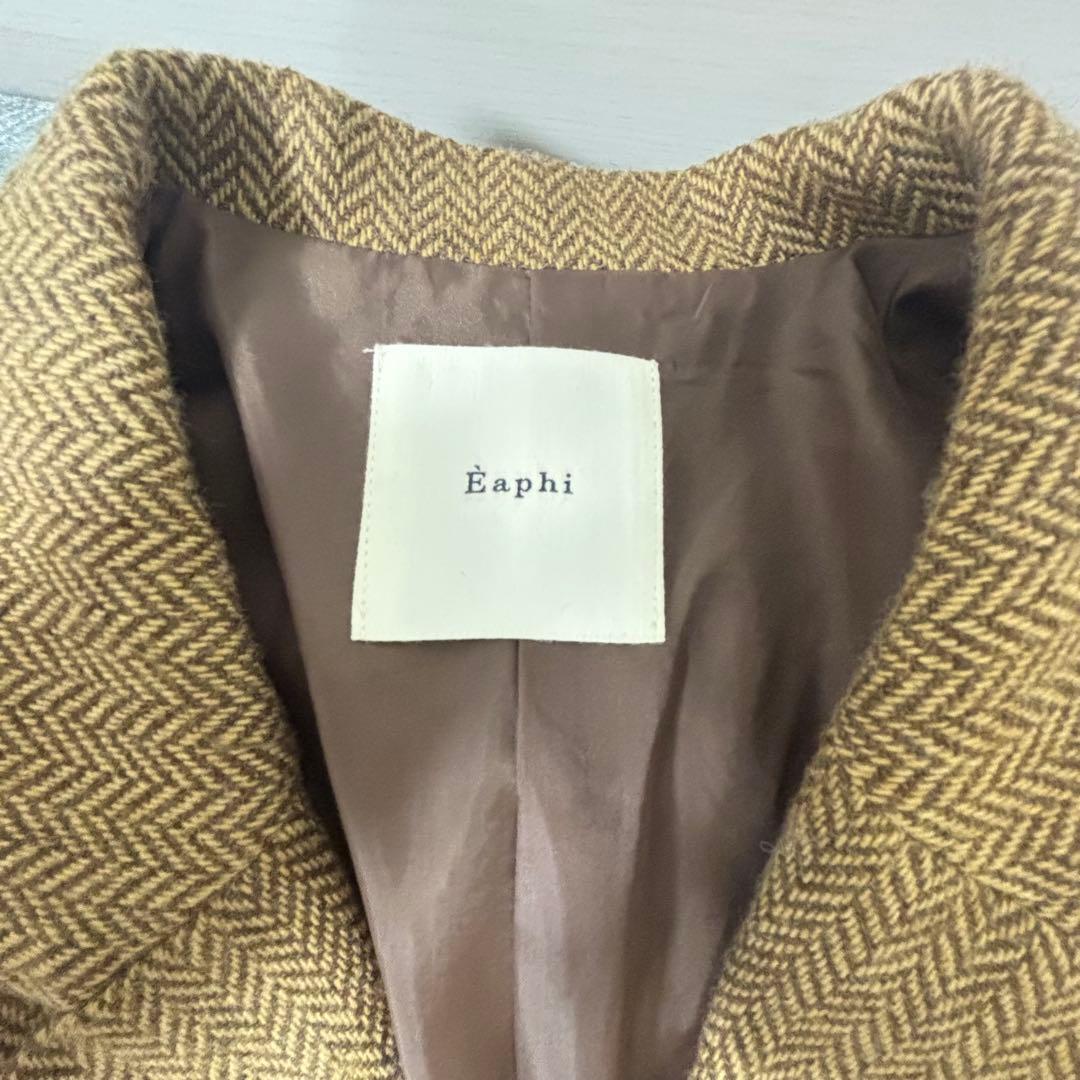 ジャケット・アウター Eaphi WOOL TWEED JACKET brown