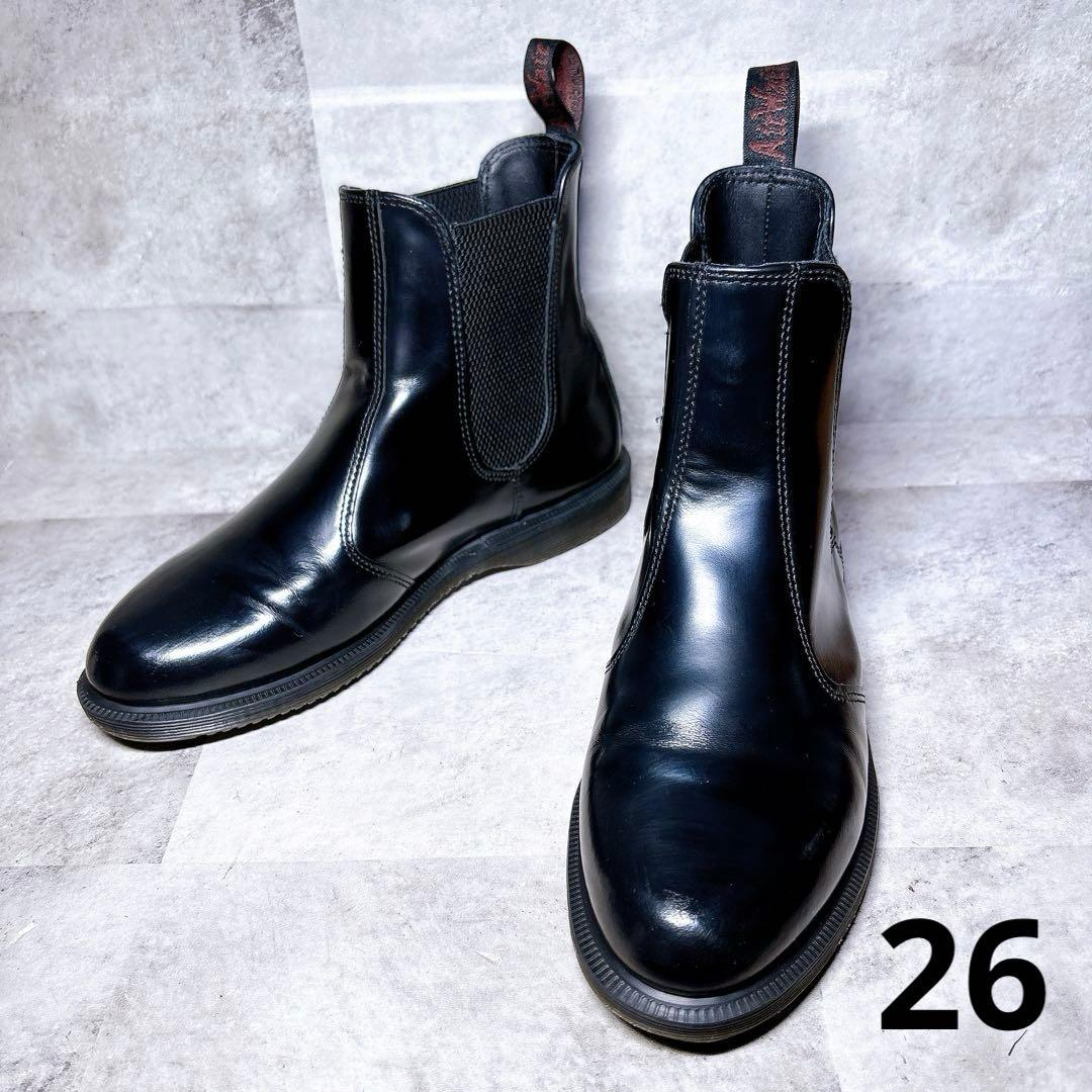 美品 Dr. Martens FLORA サイドゴアブーツ 26 レザー 黒