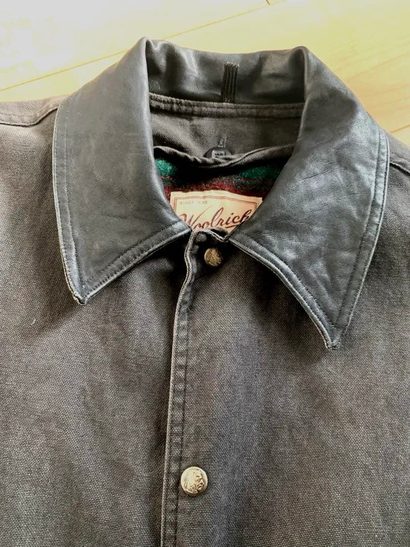 Woolrich 襟レザーカバーオール M